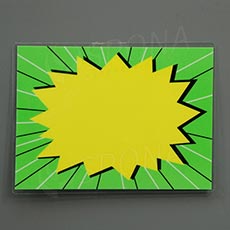 Plastová popisovacia cenovka, 13 x 10 cm, zeleno-žltá, 1 ks