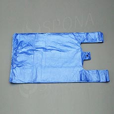 Mikroténová taška HDPE, nosnosť 10 kg, modrá, 30 + 16 x 50 cm, 100 ks