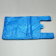 Mikroténová taška HDPE, nosnosť 15 kg, 33+20 x 69 cm, modrá, 100 ks