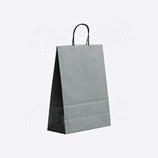 Papierová taška PASTELO, 14 x 8,5 x 21,5 cm, šedá