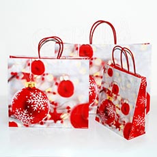 Papierová taška NATALE, 22 x 10 x 27 x 6 cm, vianočný vzor