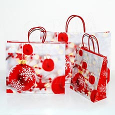 Papierová taška NATALE, 45 x 15 x 33 x 6 cm, vianočný vzor