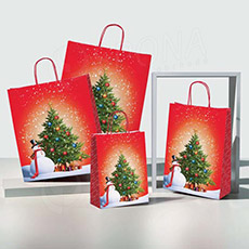 Papierová taška SNOWMAN, 36 x 12 x 41 cm, vianočný vzor