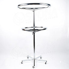 Štender 1016G kruhový dvojitý 80 cm a 100 cm, výška 125 - 200 cm, malé kovové kolieska
