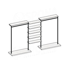 CUADRO, KIT 04A, 2540 x 1800 x 400 mm, antracit, biele police