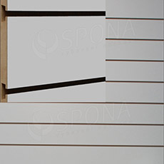 SLAT drážkový panel terminal 120 x 120 cm, 11 drážok, rozstup 10 cm, bez insertov, biely