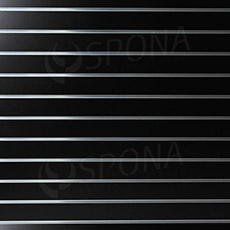 SLAT drážkový panel terminal 120 x 120 cm, 11 drážok, rozstup 10 cm, bez insertov, čierny