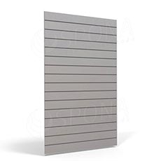 SLAT FIX panel 120 x 240 cm, 23 drážok v rozstupe 10 cm, bez insertov, svetlo šedý