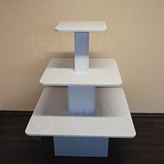 Gondola stredová, pyramída P 09/12, boky 90 cm, výška 117 cm, biela