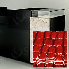 Čelný panel pre predajný pult UNO, umelá koža, červená