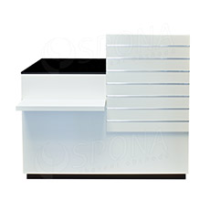 Pult BOX komplet predajný/pokladničný 122 x 93 x 65 cm, ľavý, biele + čierne LTD