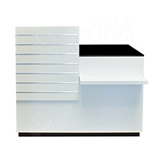 Pult BOX komplet predajný/pokladničný 122 x 93 x 65 cm, pravý, biele + čierne LTD
