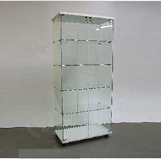 Vitrína Easy 80, sklo + LTD biela, 77 x 40 x 171 cm