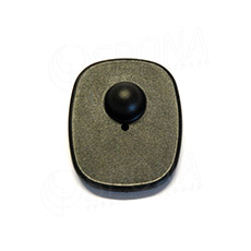Plastová bezpečnostná etiketa TOP 8,2 MHz, s pinom, 53 x 42 mm, čierna, 1 ks