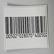 Papierové bezpečnostné etikety s čiarovým kódom, 40 x 40 mm, 8,2 MHz, 1000 ks