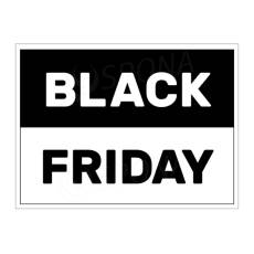 Papierový banner, SKONTO 650 x 480 mm, "BLACK FRIDAY", polená čiernobiela tlač, 2 ks