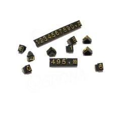 Cenovky Q 2D, 4 x 6 mm, sada 240 čísiel + znak