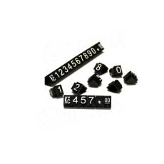 Cenovky Q 3D, 6 x 9 mm, sada 240 čísiel + znak