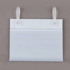 Krátka cenovková lišta, závesná s úchytmi, 40 x 80 mm, biele pozadie