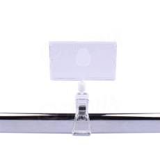 Cenovkový systém MEMO, clip, štipec s cenovkou 8,5 x 5 cm do max. priemeru 25 mm