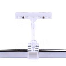 Cenovkový systém MEMO, clip XL s prstom, štipec do max. priemeru 32 mm, transparentný