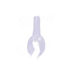 Plastový úchyt na oválnu tyč, typ KS 1, 20 x 35 mm, transparentný