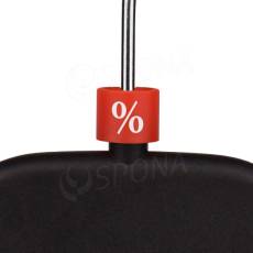 Minireitery, označenie "%", červená farba, biela potlač, 25 ks