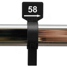 Veľkostný jazdec na štender, označenie 