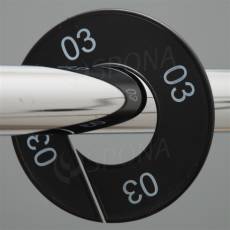 Veľkostný kruh na štender, označenie 