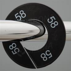 Veľkostný kruh na štender, označenie 