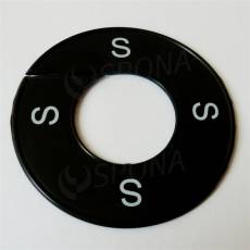 Veľkostný kruh na štender, označenie 