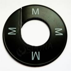 Veľkostný kruh na štender, označenie 