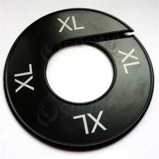 Veľkostný kruh na štender, označenie 