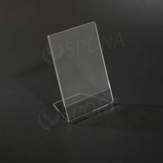 Plexisklový L stojanček A6, na výšku i na šírku, 148 x 105 mm