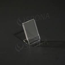 Plexisklový L stojanček A9, na výšku i na šírku, 52 x 37 mm