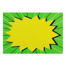 Plastová popisovacia cenovka, 10 x 7 cm, zeleno-žltá, 1 ks