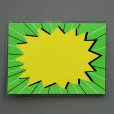 Plastová popisovacia cenovka, 13 x 10 cm, zeleno-žltá, 1 ks