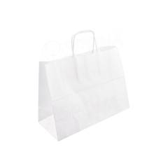 Papierová taška PASTELO, 35 x 14 x 26 cm, biela