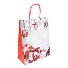 Papierová taška DOLOMITI, 27 x 12x37, vianočný vzor