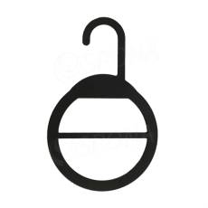 Vešiak na šatky a šále, priemer 10 cm, čierny plast, 1 ks