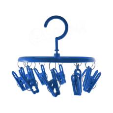 Plastový ramenový vešiak, kolotoč, 10 štipcov, rôzne farby, 1 ks