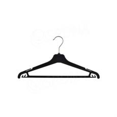 Konfekčný plastový vešiak, typ WPN42, šírka 42 cm, čierny, 1 ks