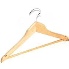 Drevený vešiak, typ BT, šírka 34 cm, s priečkou, so zárezmi, 1 ks