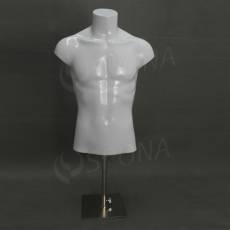 Torzo pánske EKO s podstavcom, lesklá biela