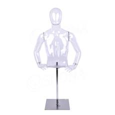 Torzo pánske s rukami a hlavou EKO 01, transparentné