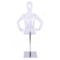 Torzo dámske s rukami a hlavou EKO 01, transparentné