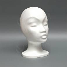 Hlava dámska MONA nízka, polystyrén, biela