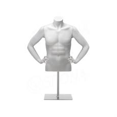 Busta POLY pánska, krátka, paže v bok, biela matná