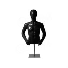 Busta POLY pánska, krátka s hlavou, čierna lesklá