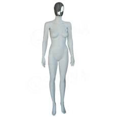 Figurína dámska chróm 301, matná biela, maska chróm